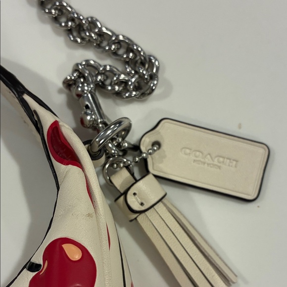 Coach Carmen Mini Cross Body Cherry Print Bag in Cream and Red - Picture 2 of 8